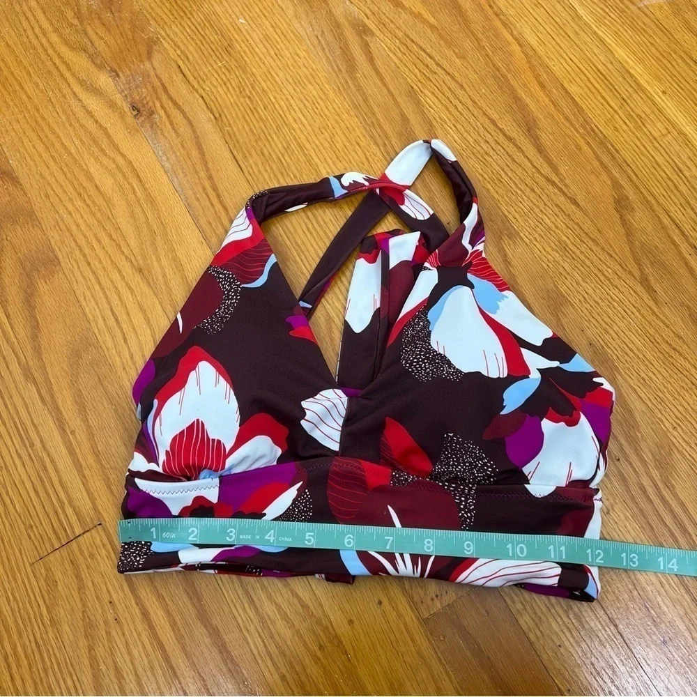 Athleta Plunge‎ Bikini D- DD Top Size Small hero bloom